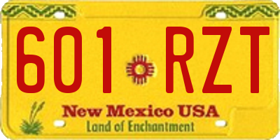 NM license plate 601RZT