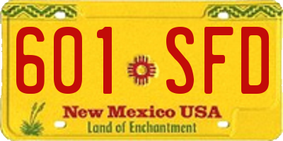 NM license plate 601SFD