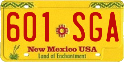 NM license plate 601SGA