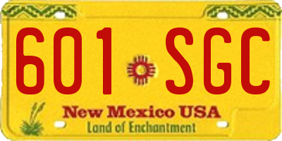 NM license plate 601SGC