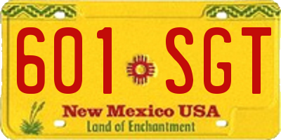 NM license plate 601SGT