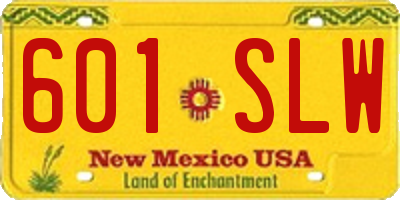 NM license plate 601SLW