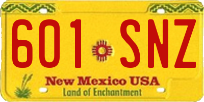 NM license plate 601SNZ