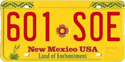 NM license plate 601SOE