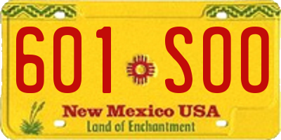 NM license plate 601SOO