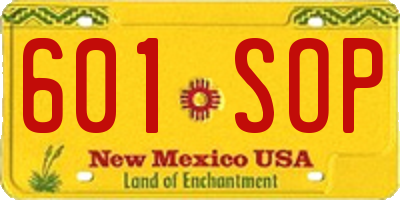 NM license plate 601SOP