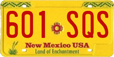 NM license plate 601SQS