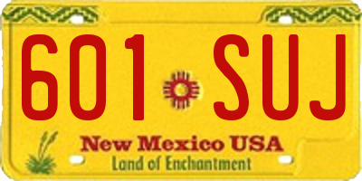 NM license plate 601SUJ