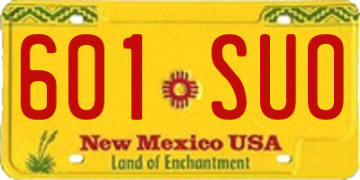 NM license plate 601SUO
