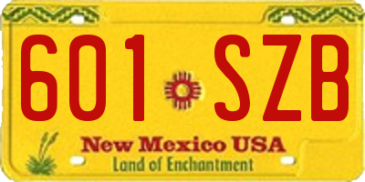 NM license plate 601SZB