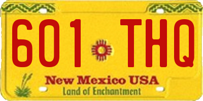 NM license plate 601THQ