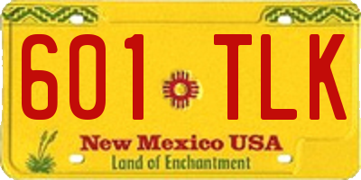 NM license plate 601TLK