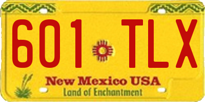 NM license plate 601TLX