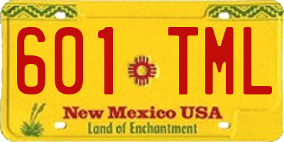NM license plate 601TML