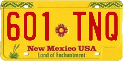 NM license plate 601TNQ
