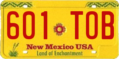 NM license plate 601TOB