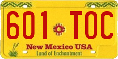 NM license plate 601TOC