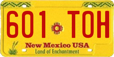 NM license plate 601TOH