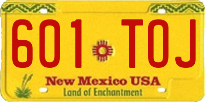 NM license plate 601TOJ