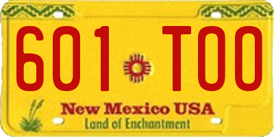 NM license plate 601TOO