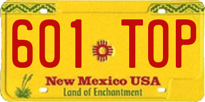 NM license plate 601TOP
