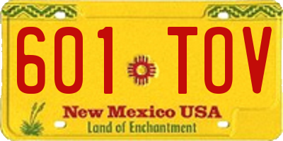 NM license plate 601TOV