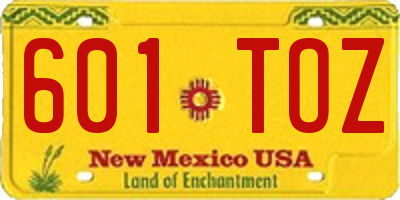 NM license plate 601TOZ