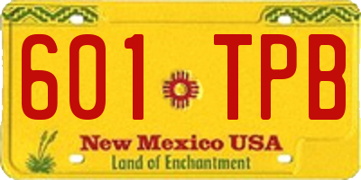 NM license plate 601TPB