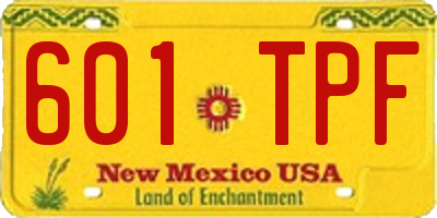 NM license plate 601TPF