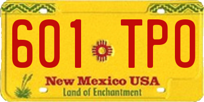 NM license plate 601TPO