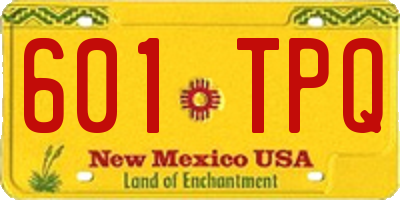 NM license plate 601TPQ
