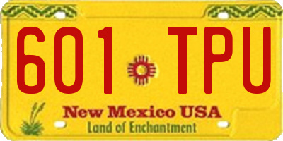 NM license plate 601TPU