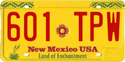 NM license plate 601TPW