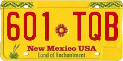 NM license plate 601TQB
