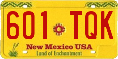 NM license plate 601TQK