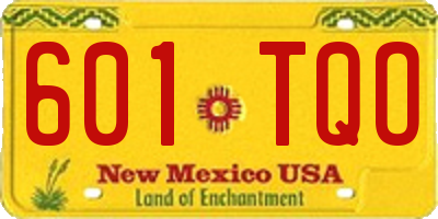 NM license plate 601TQO