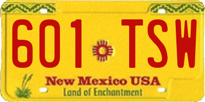 NM license plate 601TSW