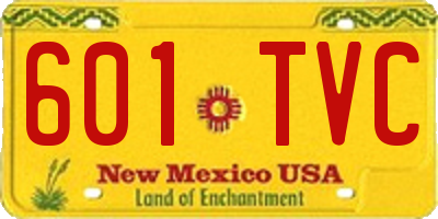 NM license plate 601TVC