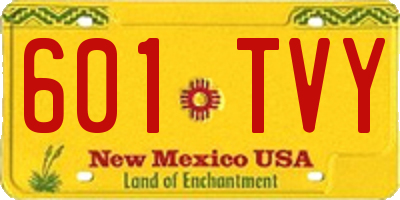 NM license plate 601TVY