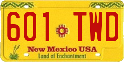 NM license plate 601TWD