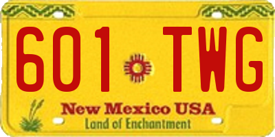 NM license plate 601TWG