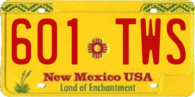 NM license plate 601TWS