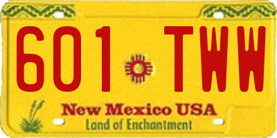 NM license plate 601TWW