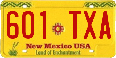 NM license plate 601TXA