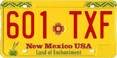 NM license plate 601TXF