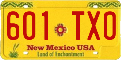 NM license plate 601TXO