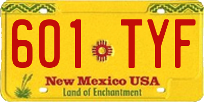 NM license plate 601TYF