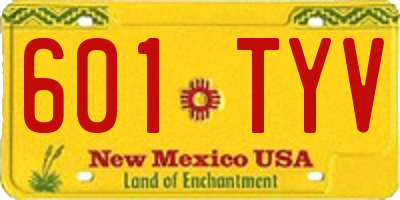 NM license plate 601TYV