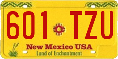 NM license plate 601TZU