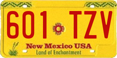 NM license plate 601TZV